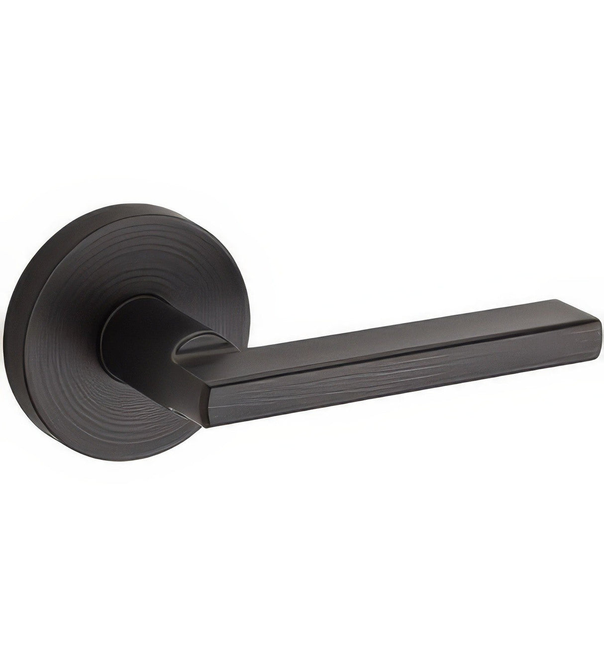 Kwikset 720HFLRDT-514 Halifax Lever with Round Rose Passage Door Lock and RCS Strike Matte Black