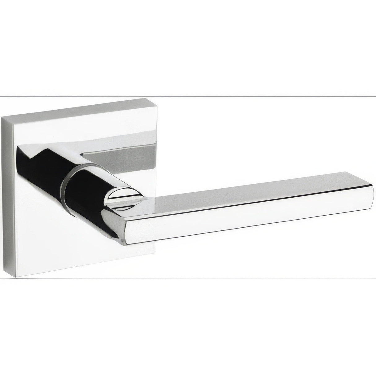 Kwikset 720HFLSQT-26 Halifax Lever with Square Rose Passage Door Lock and RCS Strike Bright Chrome