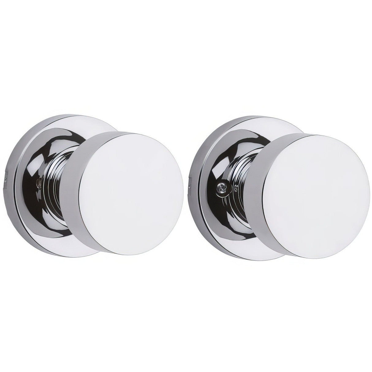 Kwikset 720PSKRDT-26 Pismo Knob with Round Rose Passage Lock - Bright Chrome