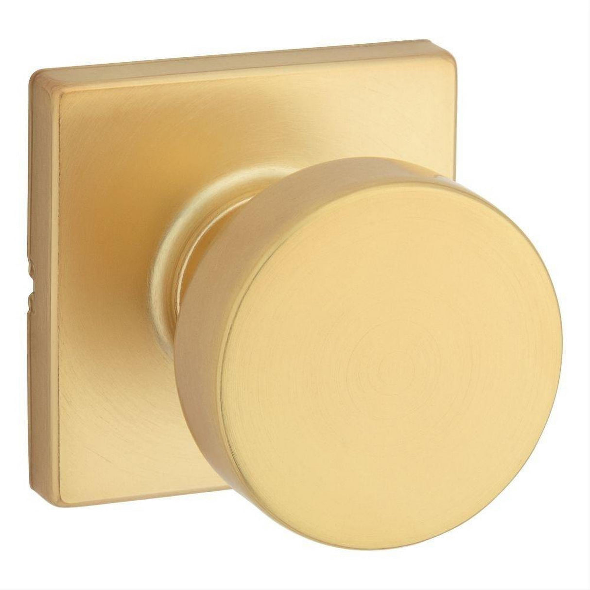 Kwikset 720PSKSQT-4 Pismo Knob with Square Rose Passage Lock and RCS Strike Satin Brass