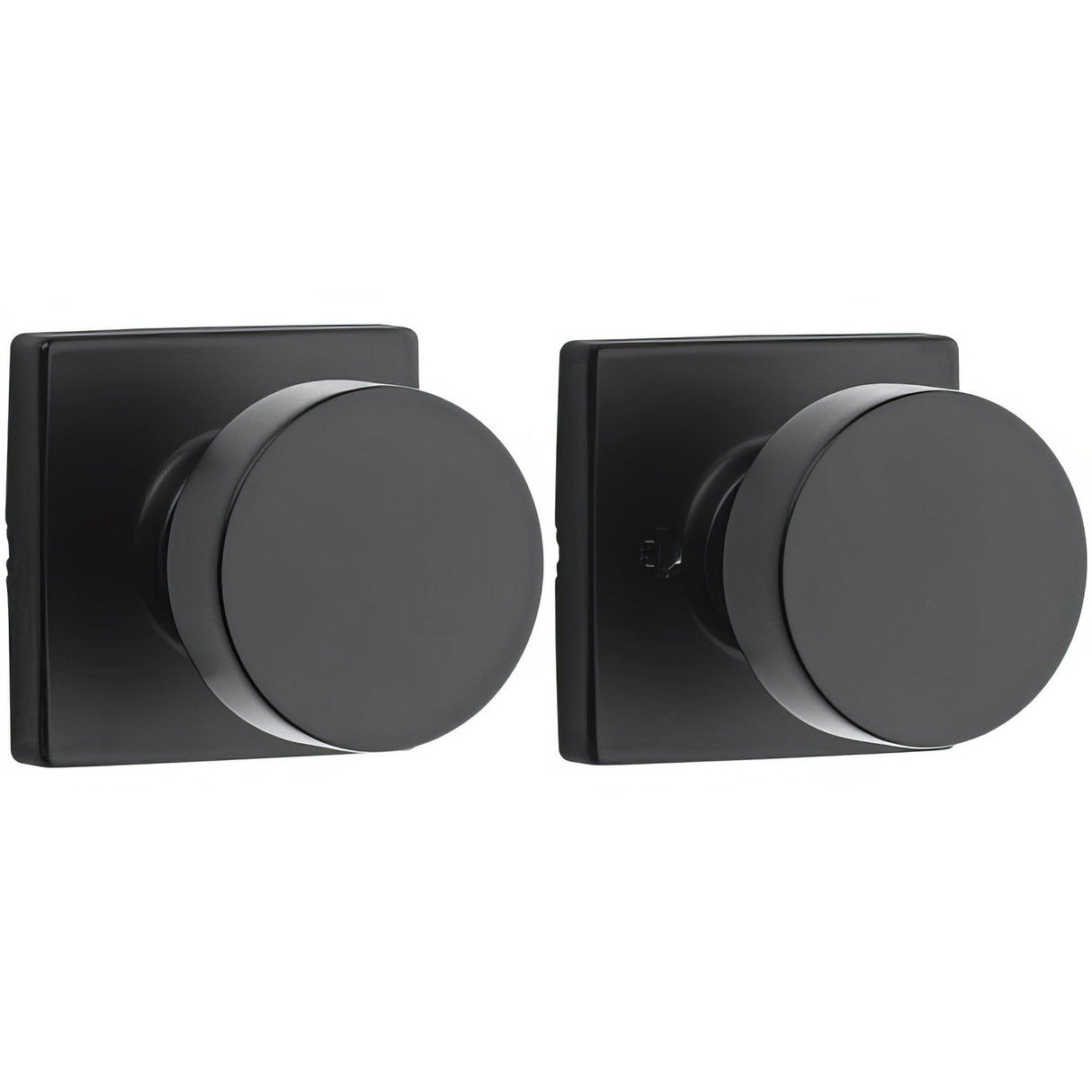 Kwikset 720PSKSQT-514 Pismo Knob with Square Rose Passage Lock and RCS Strike Matte Black