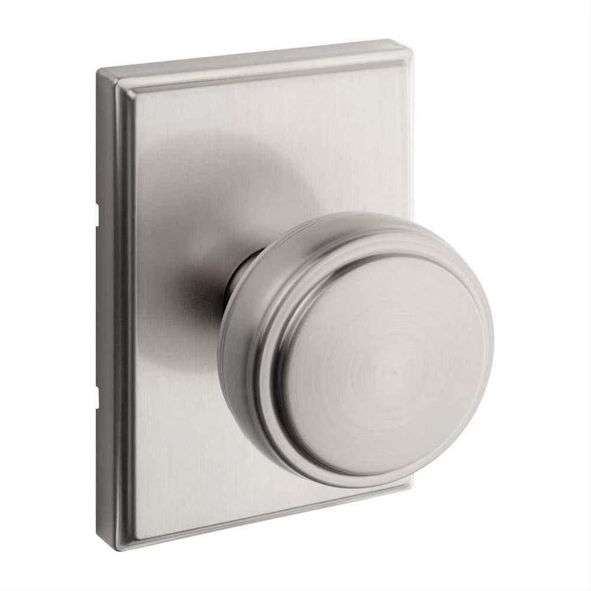 Kwikset 720SOKTRCT-15 Sora Knob with Traditional Rectangular Rose Passage Door Lock and RCS Strike Satin Nickel