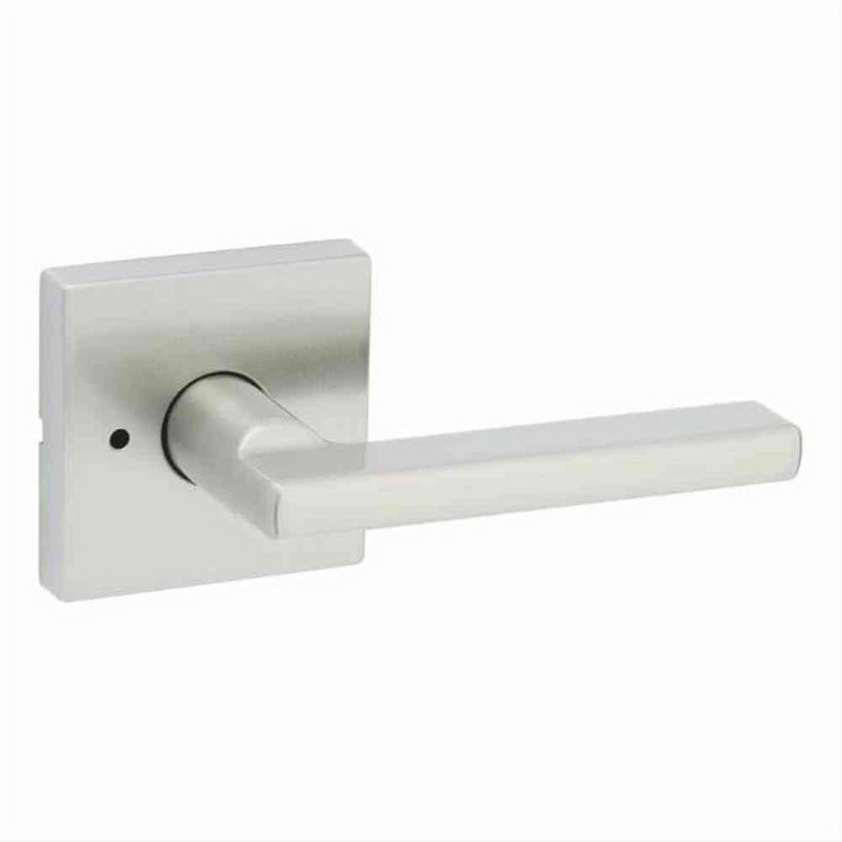 Kwikset 730HFLSQT-15 Halifax Lever with Square Rose Privacy Door Lock and RCS Strike Satin Nickel