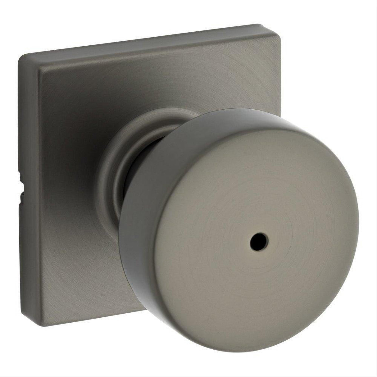 Kwikset 730PSKSQT-18G Pismo Knob with Square Rose Privacy Lock and RCS Strike Gunmetal