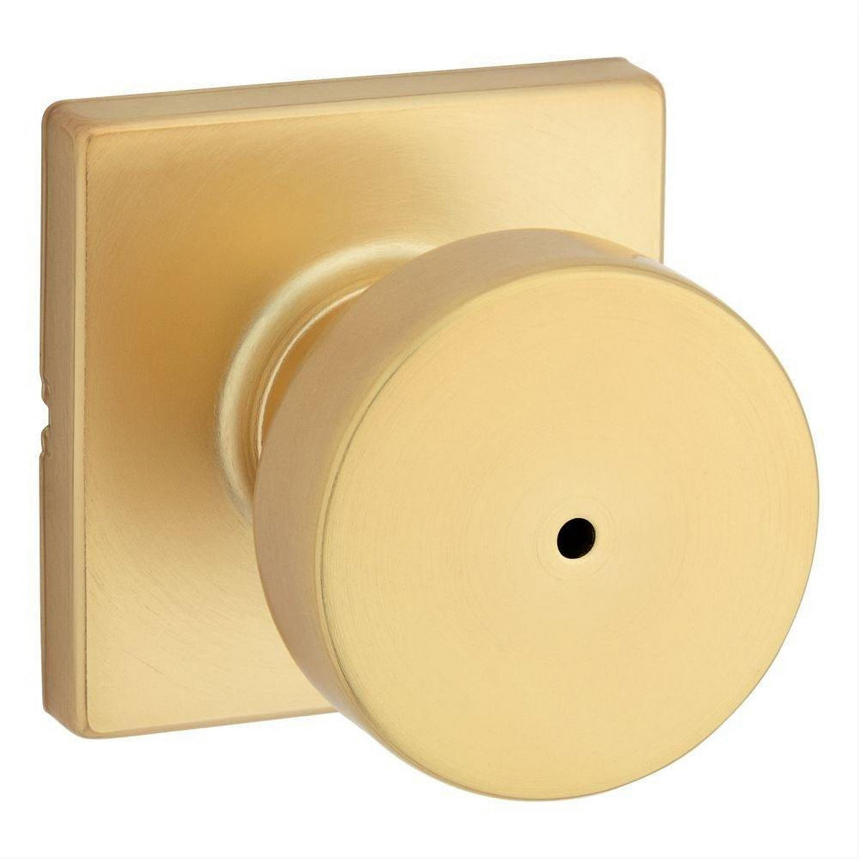 Kwikset 730PSKSQT-4 Pismo Knob with Square Rose Privacy Lock and RCS Strike Satin Brass