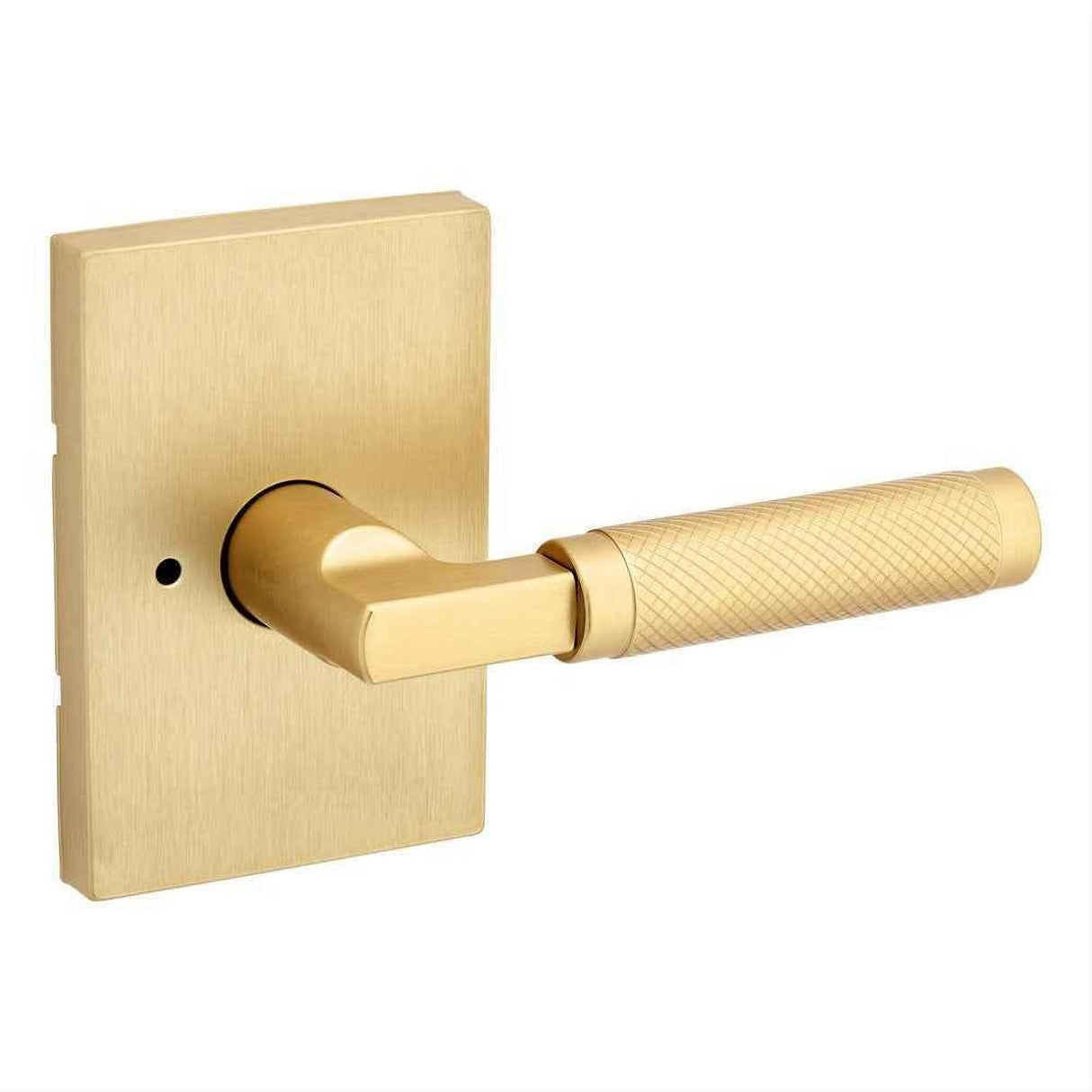 Kwikset 730PVLRCT-4 Prava Lever with Rectangular Rose Privacy Door Lock Satin Brass