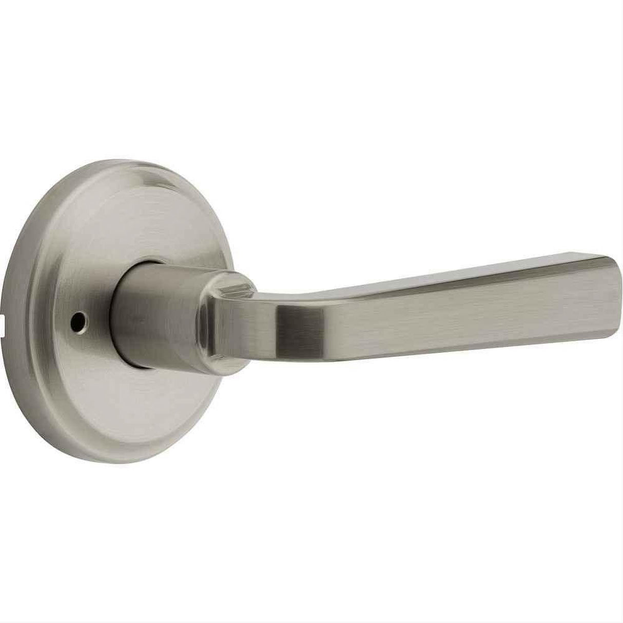 Kwikset 730TDLTRCT-15 Trafford Lever with Traditional Rectangle Rose Privacy Door Lock and RCS Strike Satin Nickel