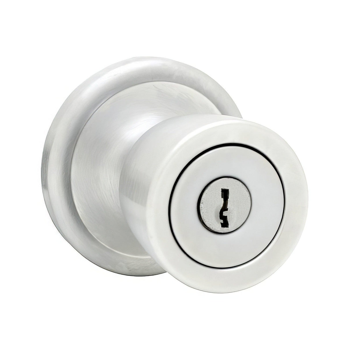Kwikset 740A-26DS-S Abbey Single Cylinder Keyed Entry Knob Satin Chrome