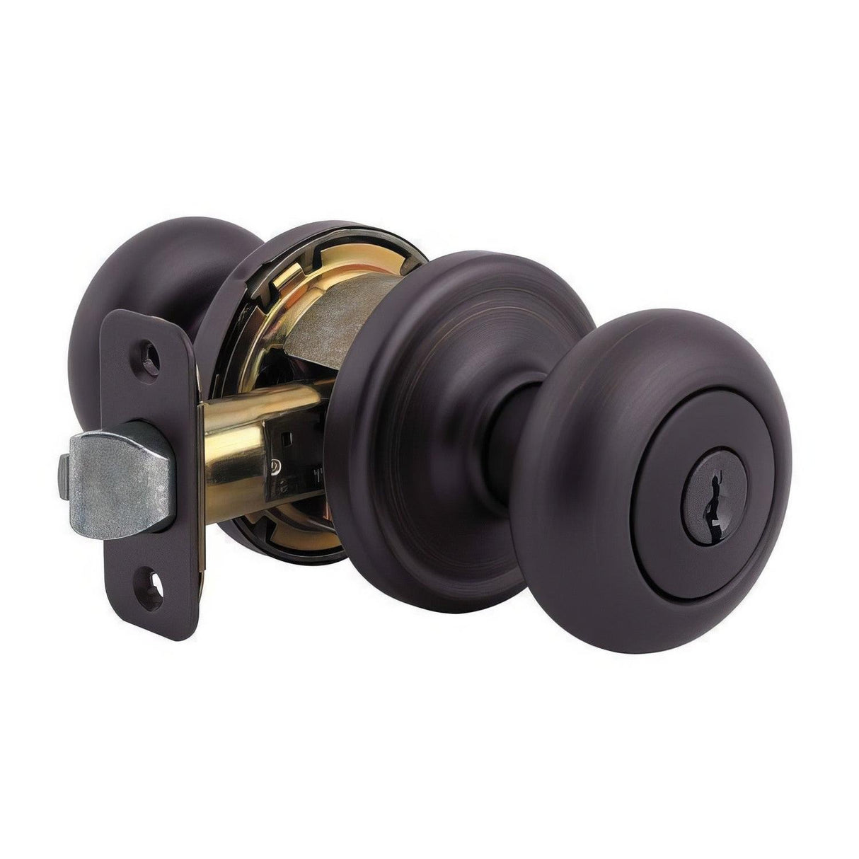 Kwikset 740H-11P Hancock Single Cylinder Keyed Entry Knob Venetian Bronze