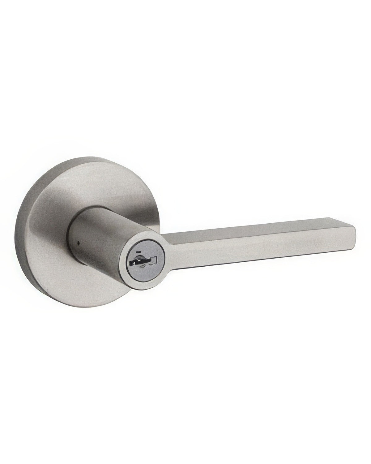 Kwikset 740HFLRDT-15S Halifax Lever with Round Rose Entry Door Lock SmartKey and RCS Strike KA3 Satin Nickel