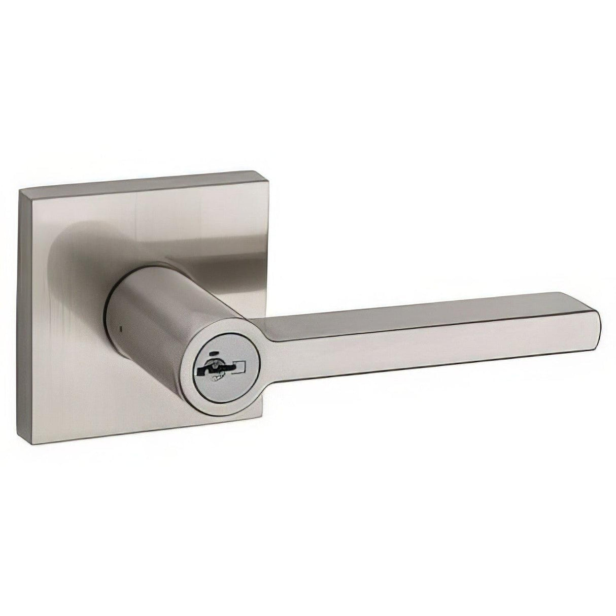 Kwikset 740HFLSQT-15S Halifax Lever with Square Rose Entry Door Lock SmartKey and RCS Strike KA3 Satin Nickel