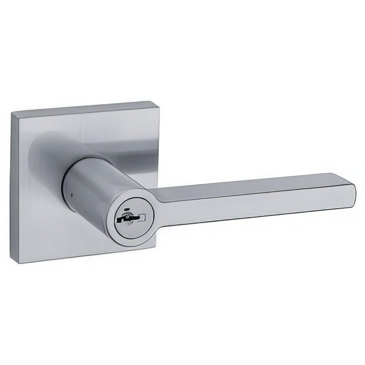 Kwikset 740HFLSQT-26DS Halifax Lever with Square Rose Entry Door Lock SmartKey and RCS Strike KA3 Satin Chrome