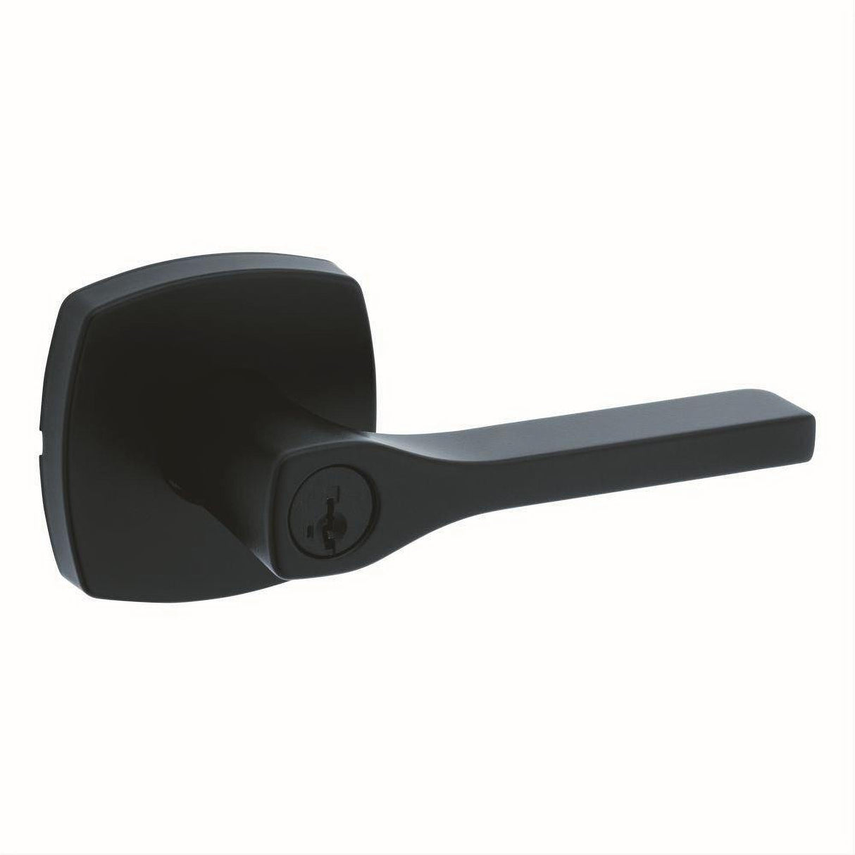 Kwikset 740TPLMDT-514S Tripoli Lever with Midtown Rose Entry Door Lock SmartKey and RCS Strike Matte Black