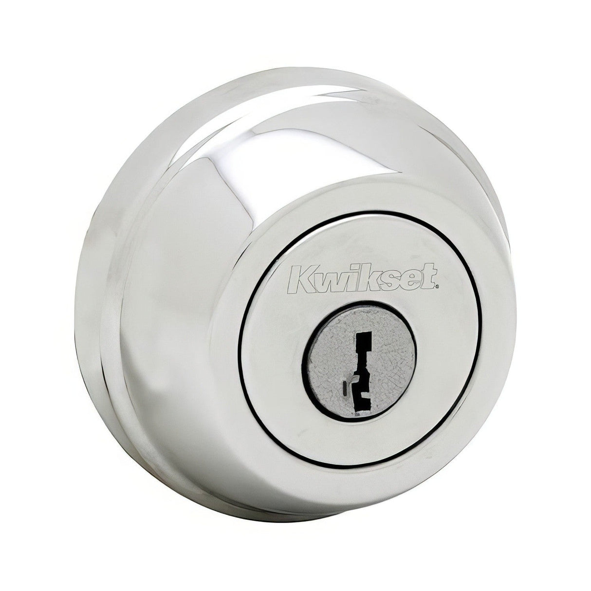 Kwikset 780-26.STRKP Single Cylinder Deadbolt with 6AL Latch and STRKP Strike Pack which includes Square Corner, Round Corner and 5303 Round Corner Full Lip Strikes Bright Chrome