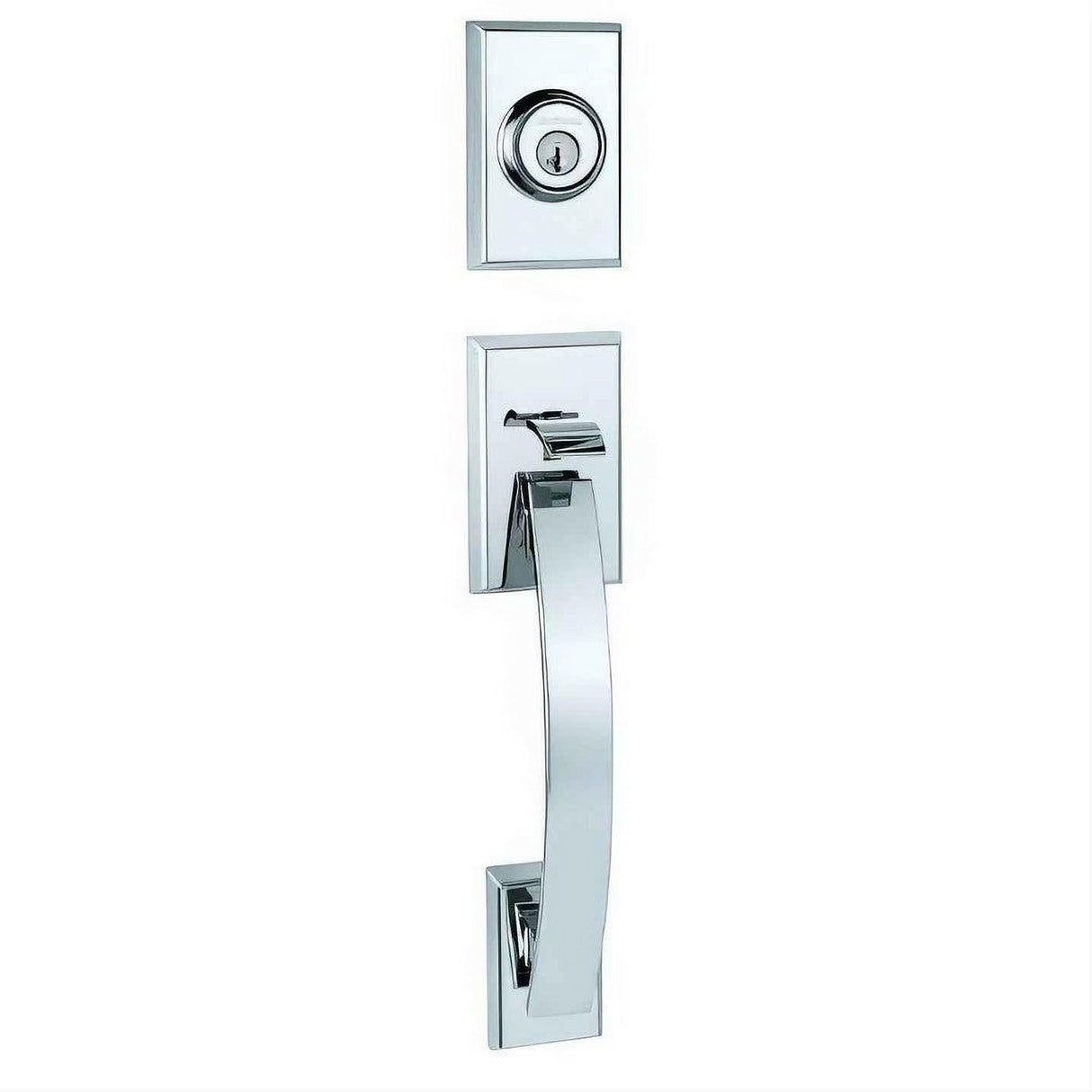 Kwikset 800TVHLIP-26DS.STRKP-514.STRKP Tavaris Single Cylinder Exterior Handleset with 6AL Latch and STRKP Strike Pack which includes Square Corner, Round Corner and 5303 Round Corner Full Lip Strikes Satin Chrome