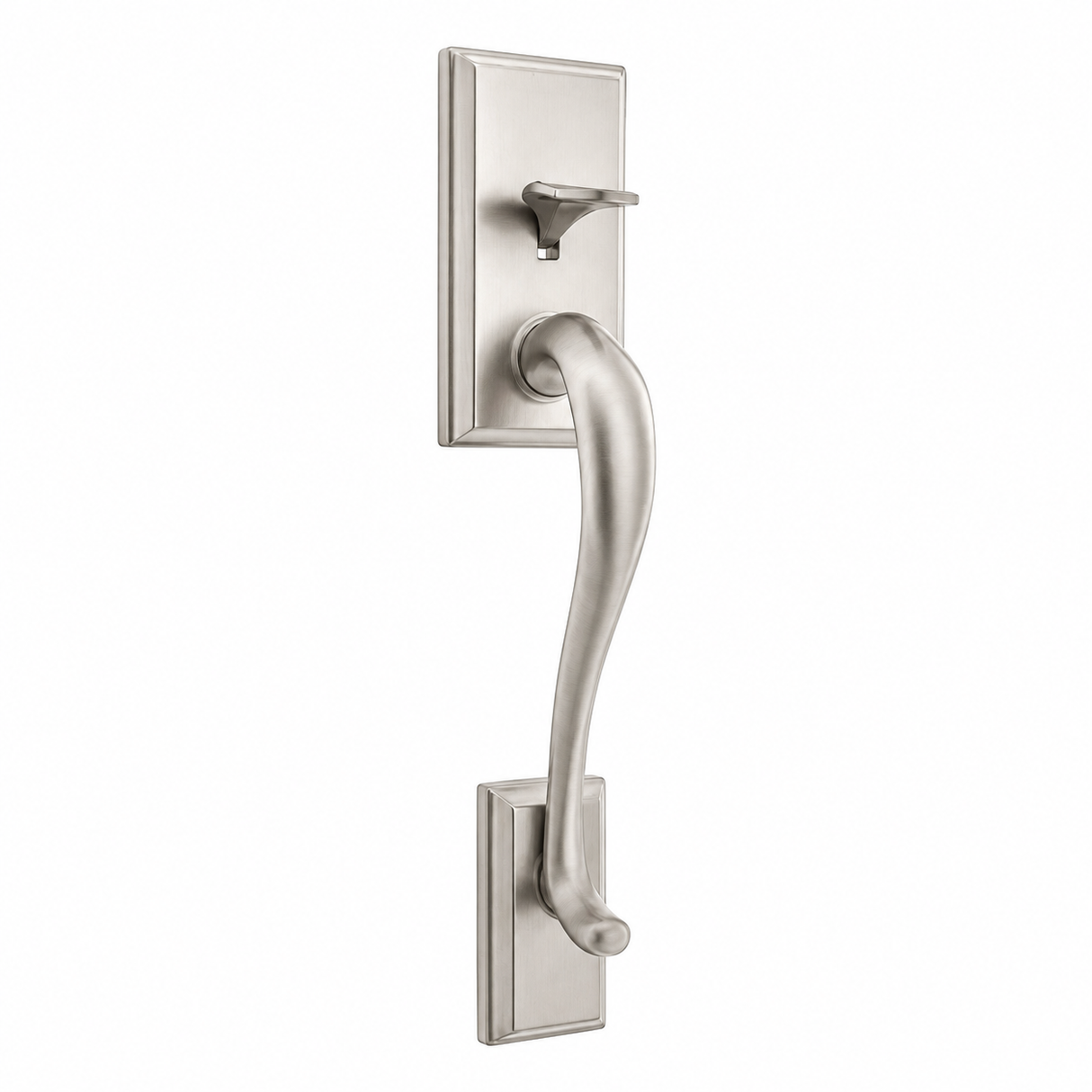 Kwikset 814HE-15-1 Hawthorne Handle Only; No Deadbolt with RCAL Latch and RCS Strike Satin Nickel
