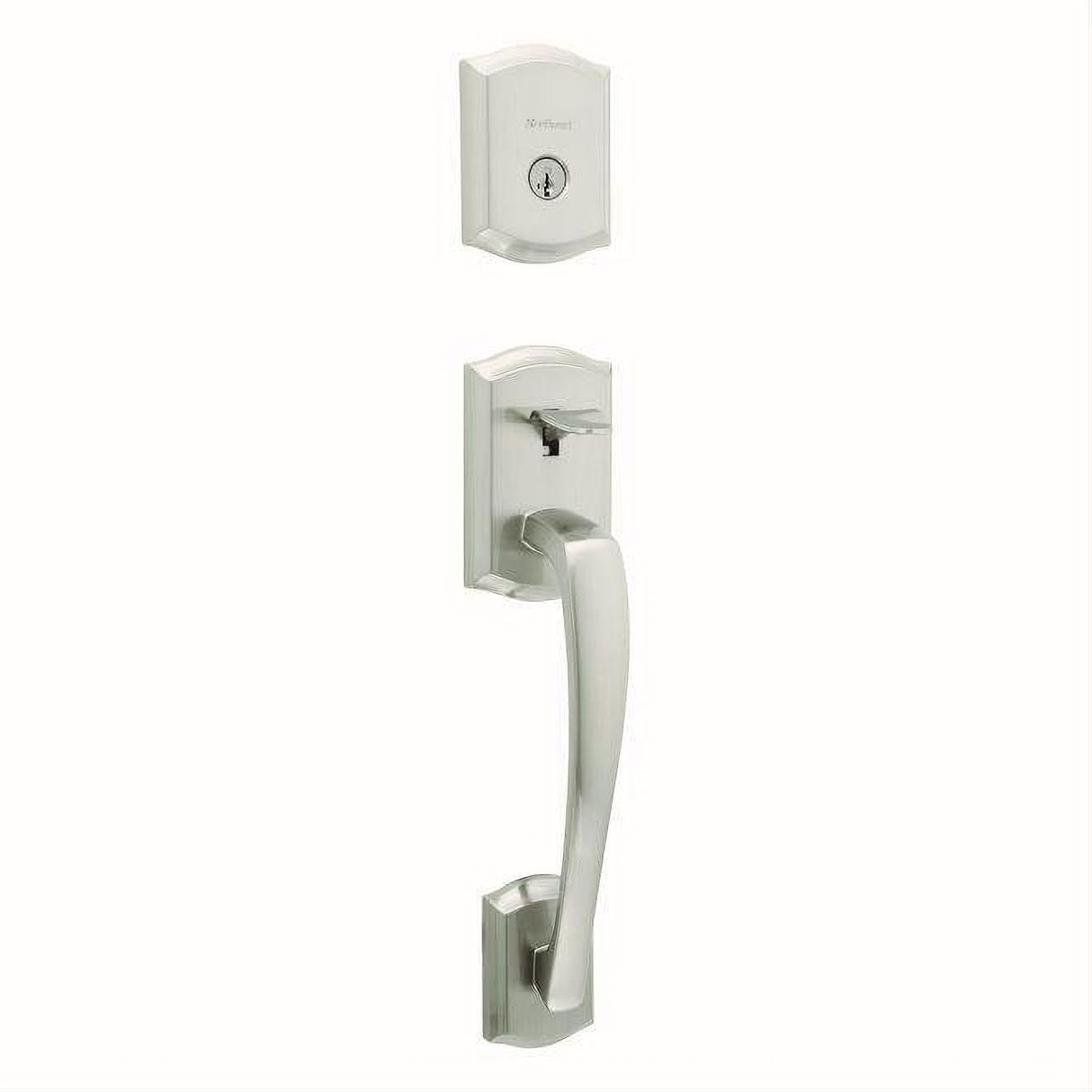 Kwikset 818PTHLIP-15S.STRKP Single Cylinder Prescott Exterior Handleset with SmartKey Satin Nickel