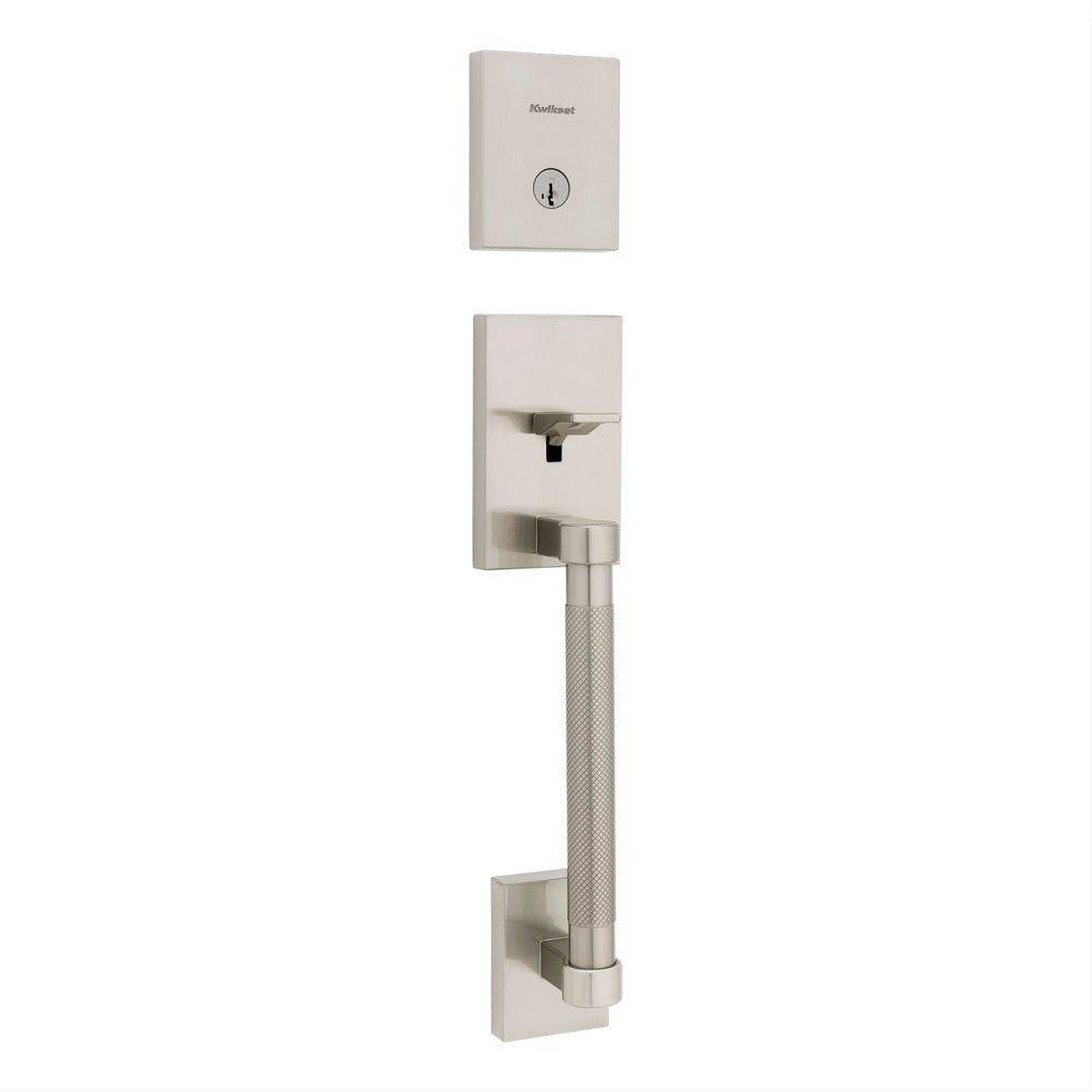 Kwikset 818PVHLIP-15S.STRKP Single Cylinder Prava Exterior Handleset with SmartKey Satin Nickel