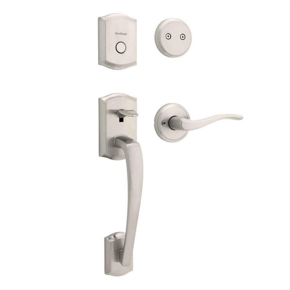 Kwikset 819PTHXSEL-15 Dummy Prescott Exterior Handleset Trim Satin Nickel