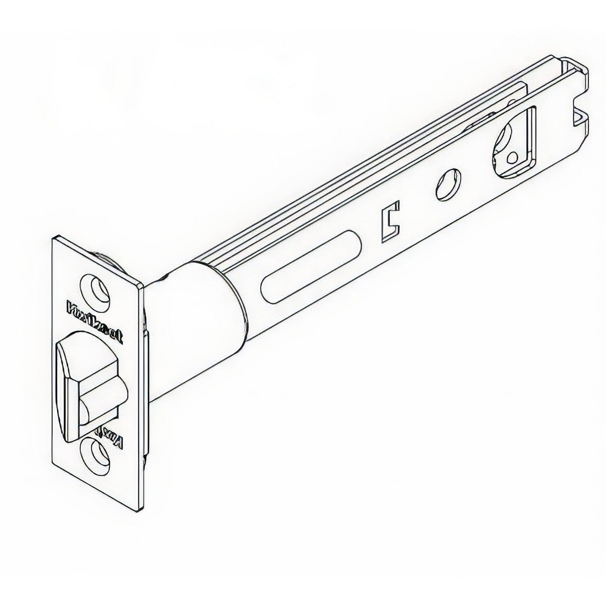 Kwikset 83014-017 Clear Pack 5" Square Deadlatch Satin Chrome