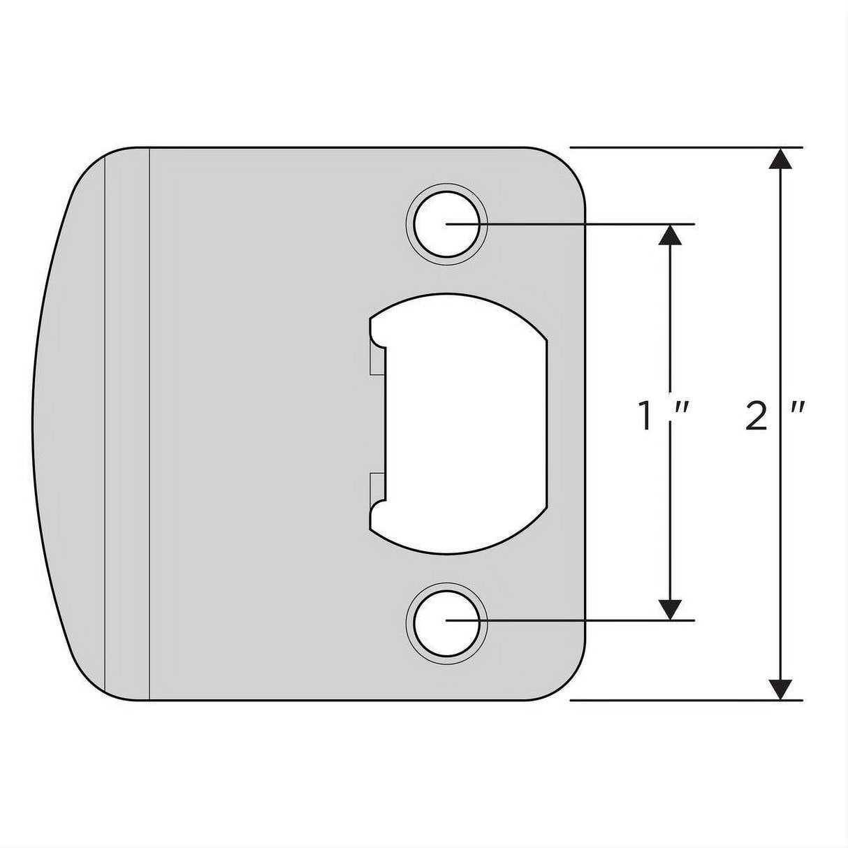 Kwikset 83536-001-00 Round Corner 2-1/4" Extended Full Lip Strike Bright Brass