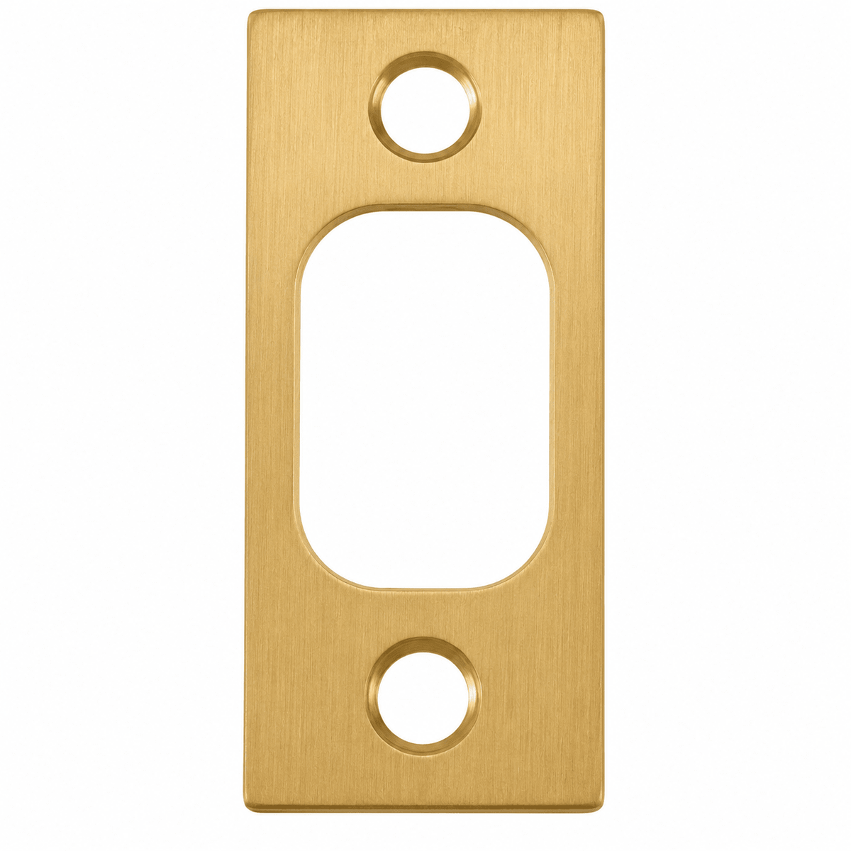 Kwikset 85072-021 1" x 2-1/4" Square Corner Deadbolt Strike Satin Brass