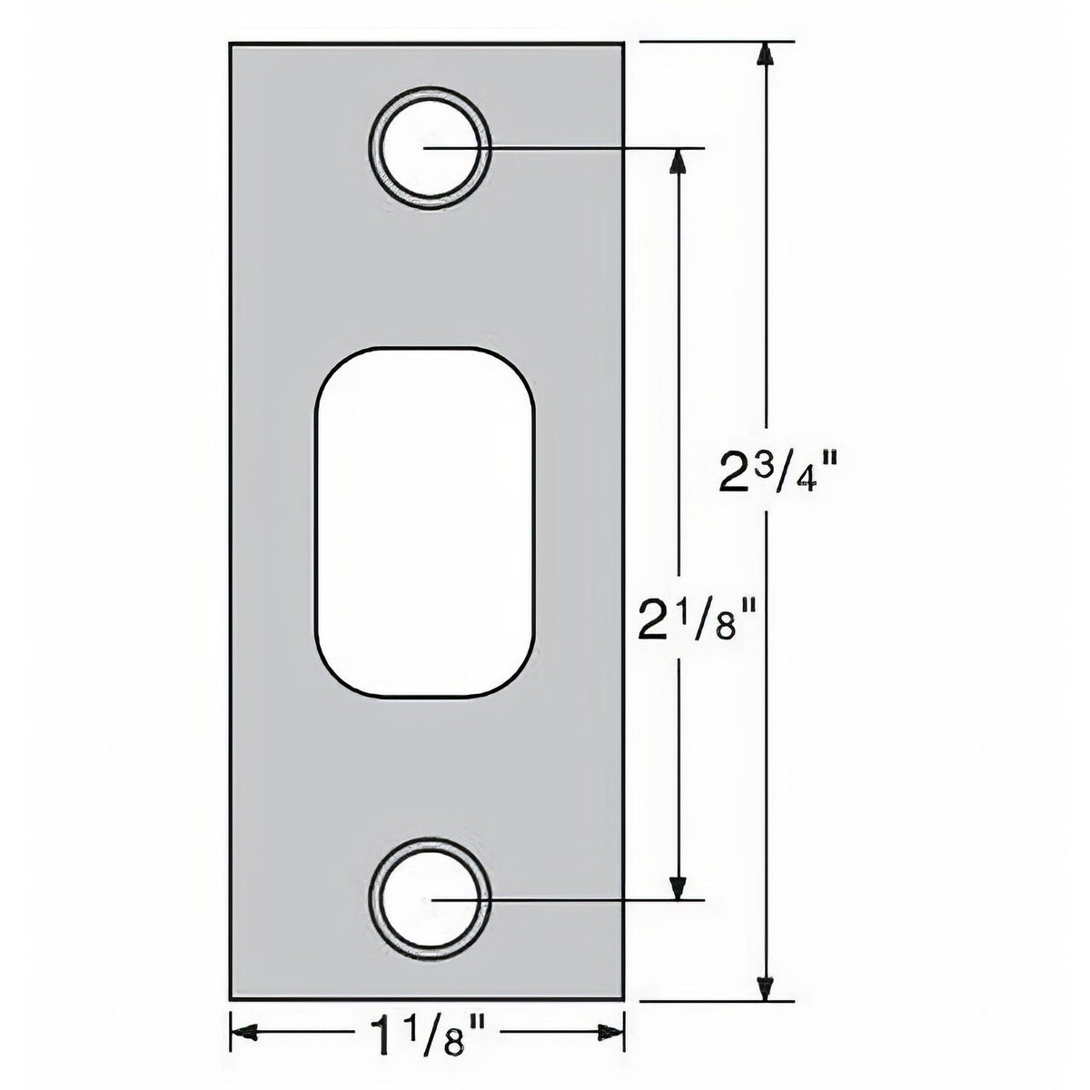 Kwikset 85278-021 Square Corner Deadbolt Strike Bright Chrome and Satin Chrome