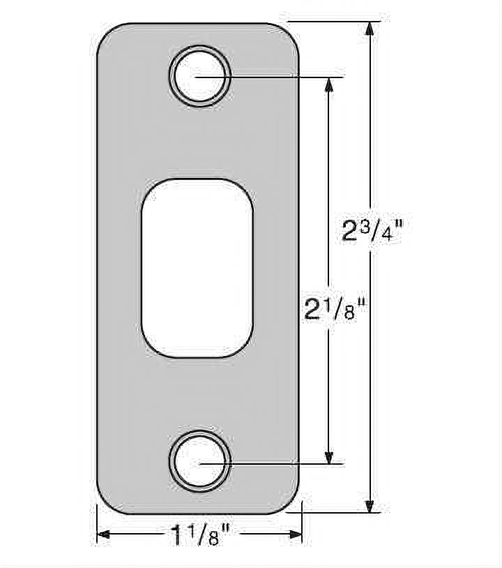 Kwikset 85279-009 1-1/8" x 2-3/4" Round Corner Deadbolt Strike Satin Nickel