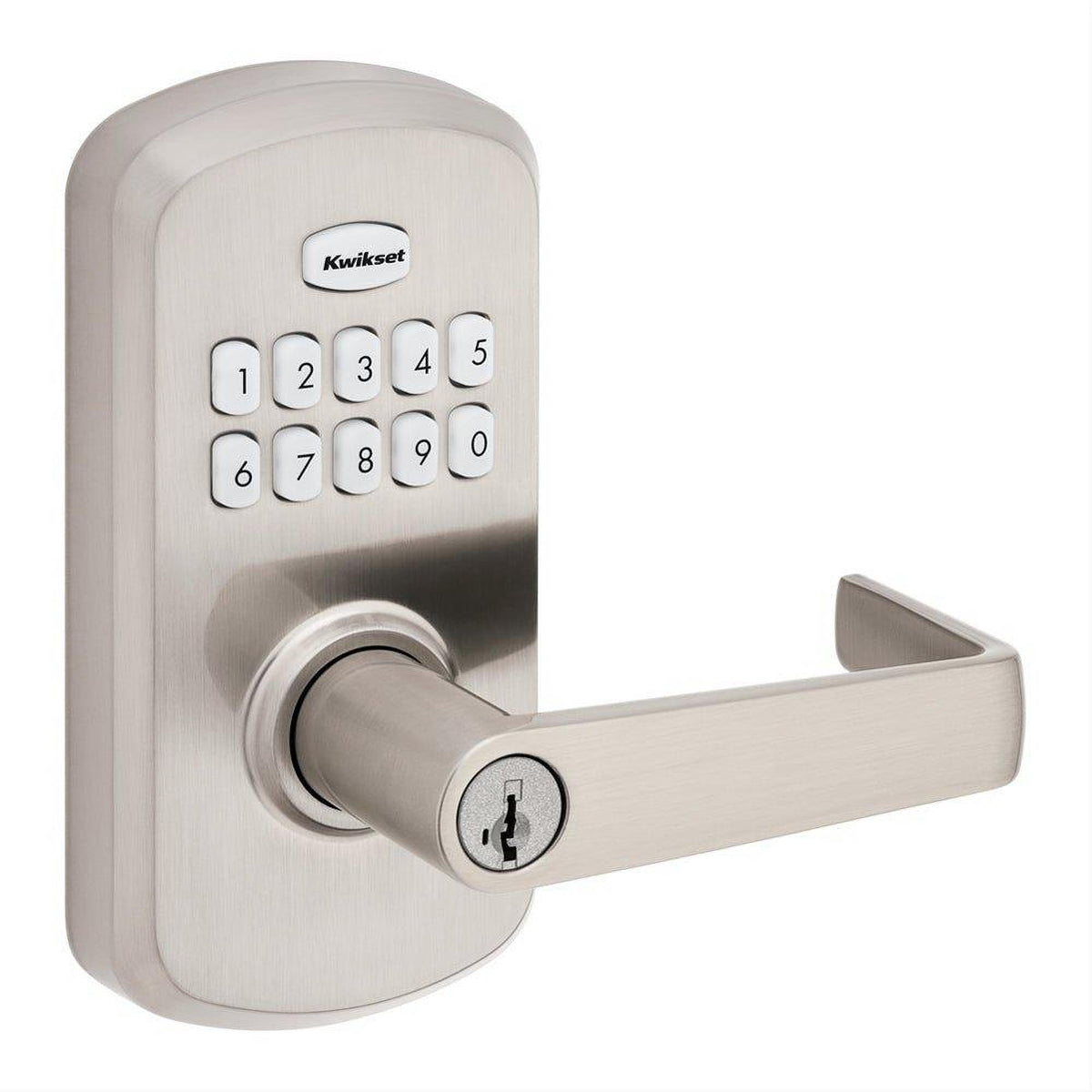 Kwikset 955KNL-15S Kingston SmartCode Electronic Lever Lock with SmartKey - Satin Nickel