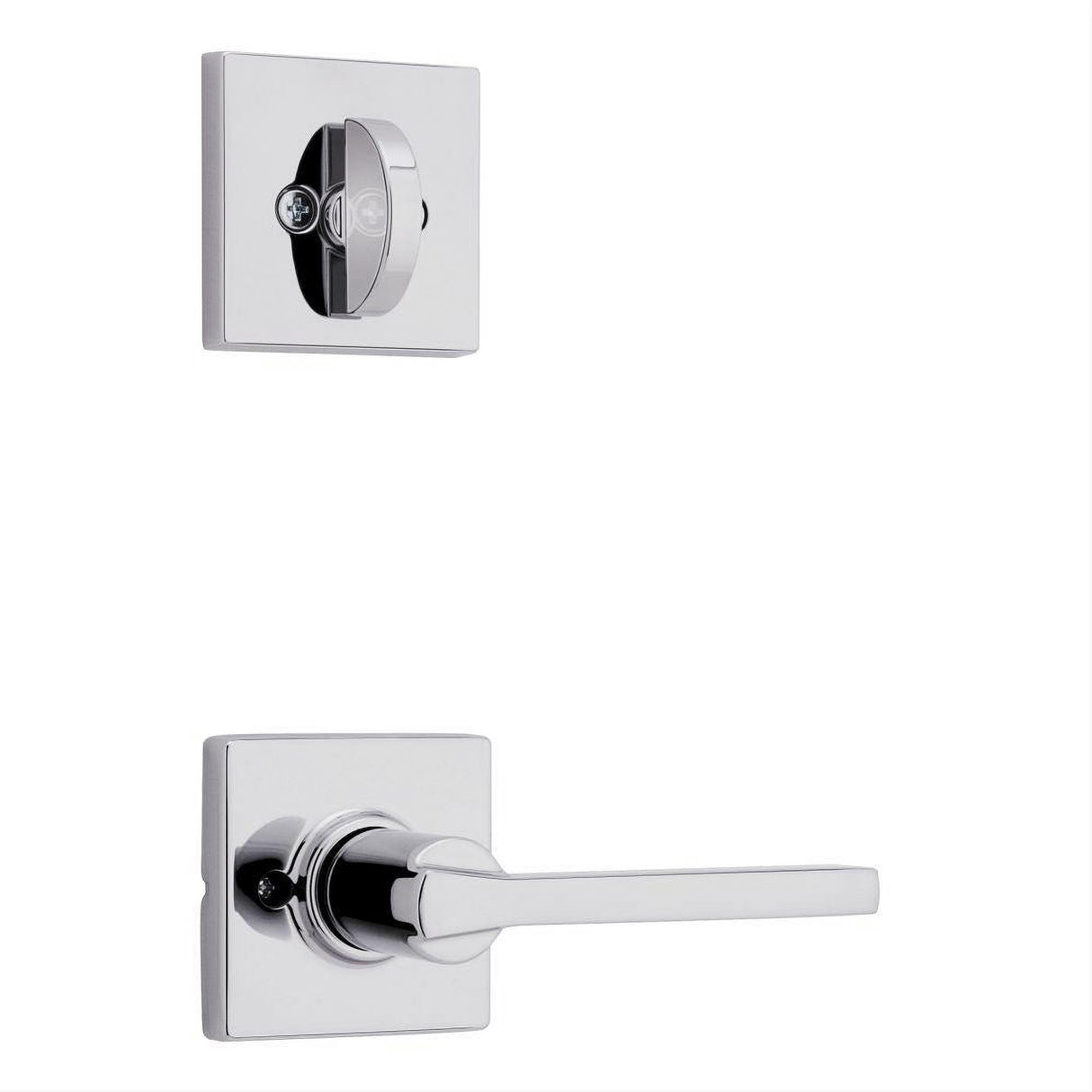 Kwikset 966CSLSQT-26.UNIV Casey Handleset Trim with Square Rose Bright Chrome
