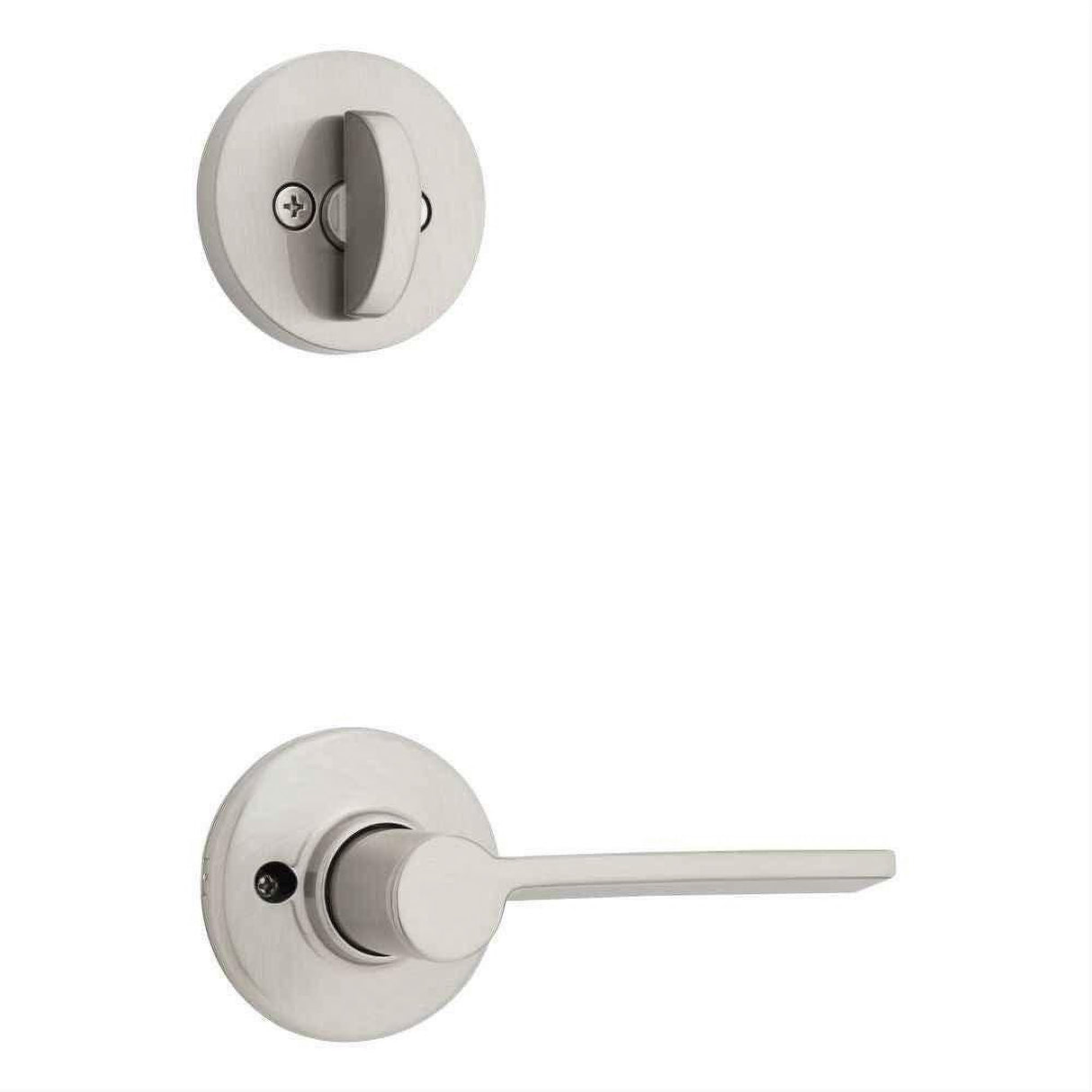 Kwikset 966LRLRDTLH-15.UNIV Ladera Handleset Trim with Round Rose Satin Nickel