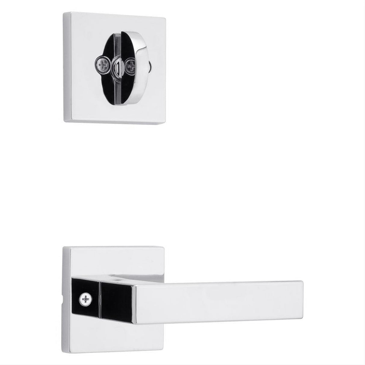 Kwikset 966SALSQT-26.UNIV Singapore Handleset Trim with Square Rose Bright Chrome