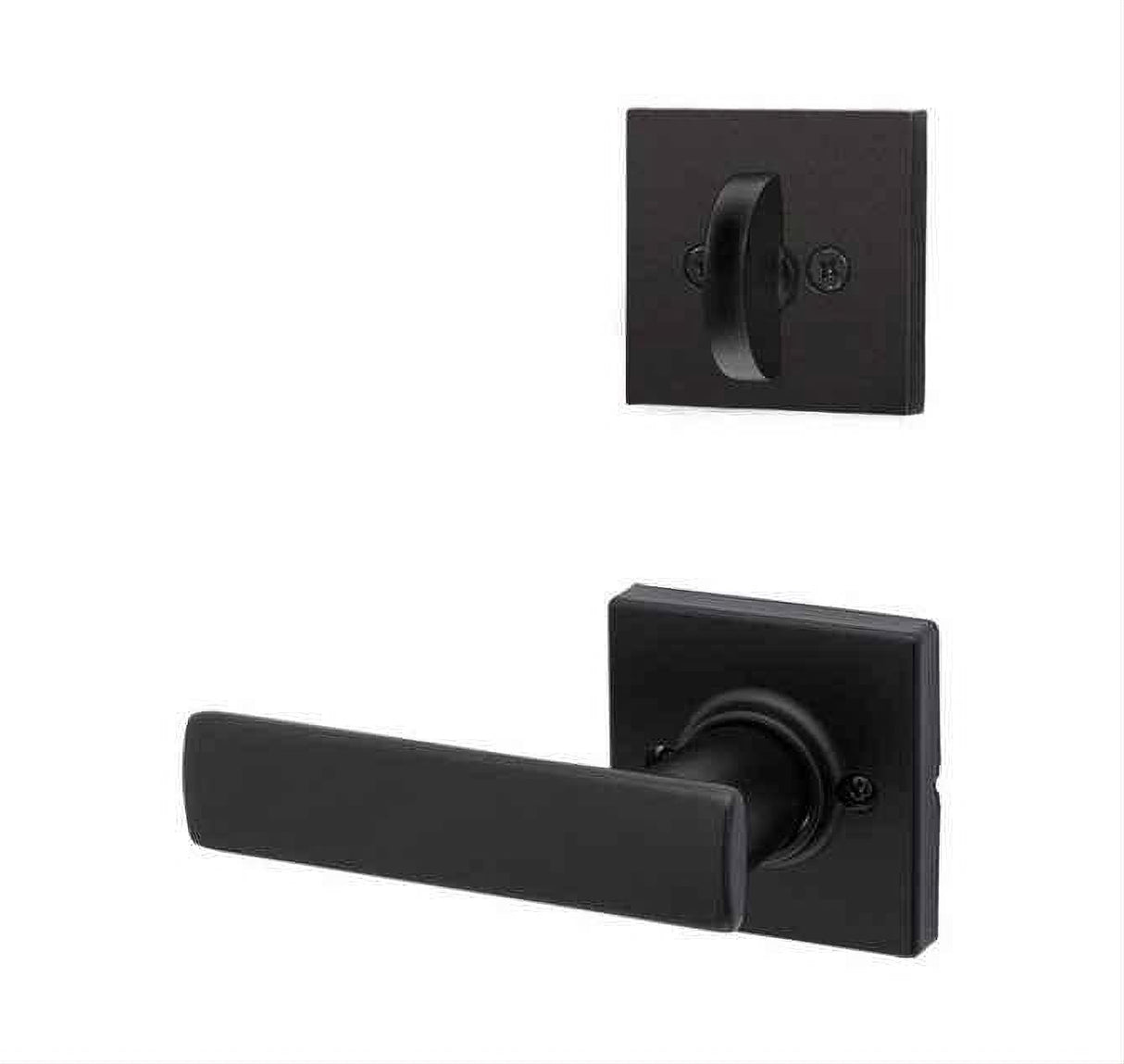 Kwikset 971BRNLSQT-514 Breton Handleset Trim with Square Rose Matte Black