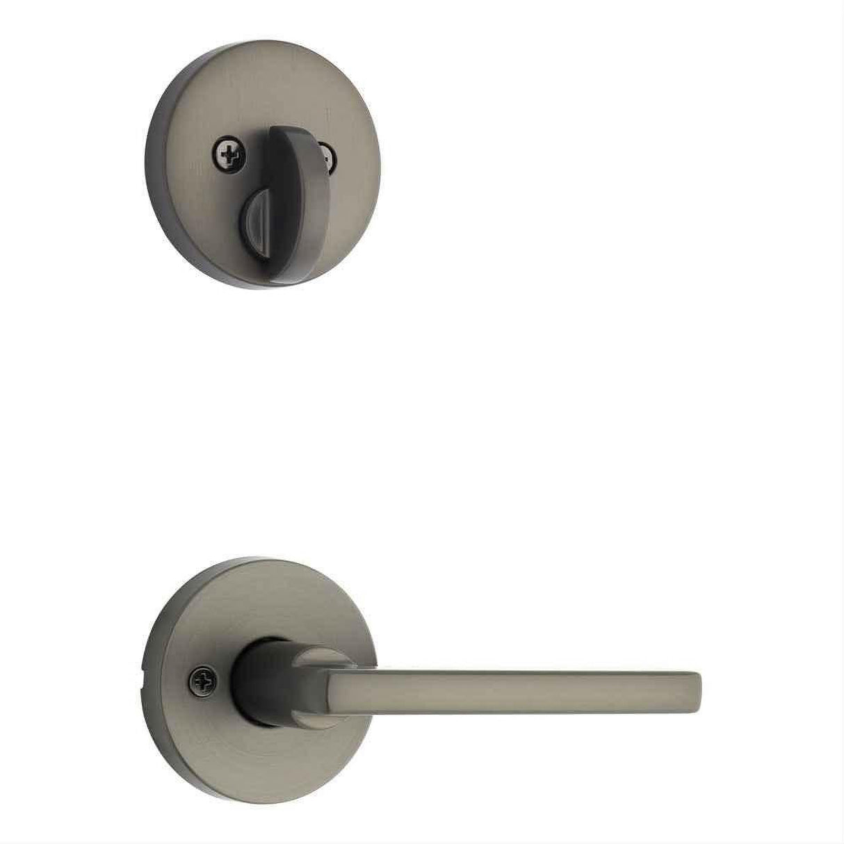 Kwikset 971HFLRDT-18G Halifax Handleset Trim with Round Rose Gunmetal