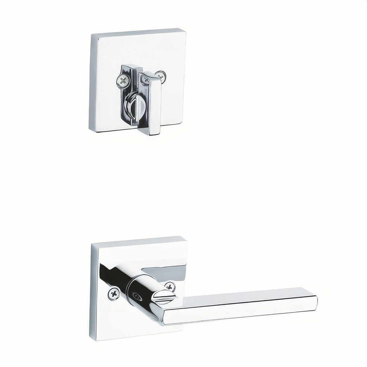 Kwikset 971HFLSQT-26 Halifax Handleset Trim with Square Rose Bright Chrome