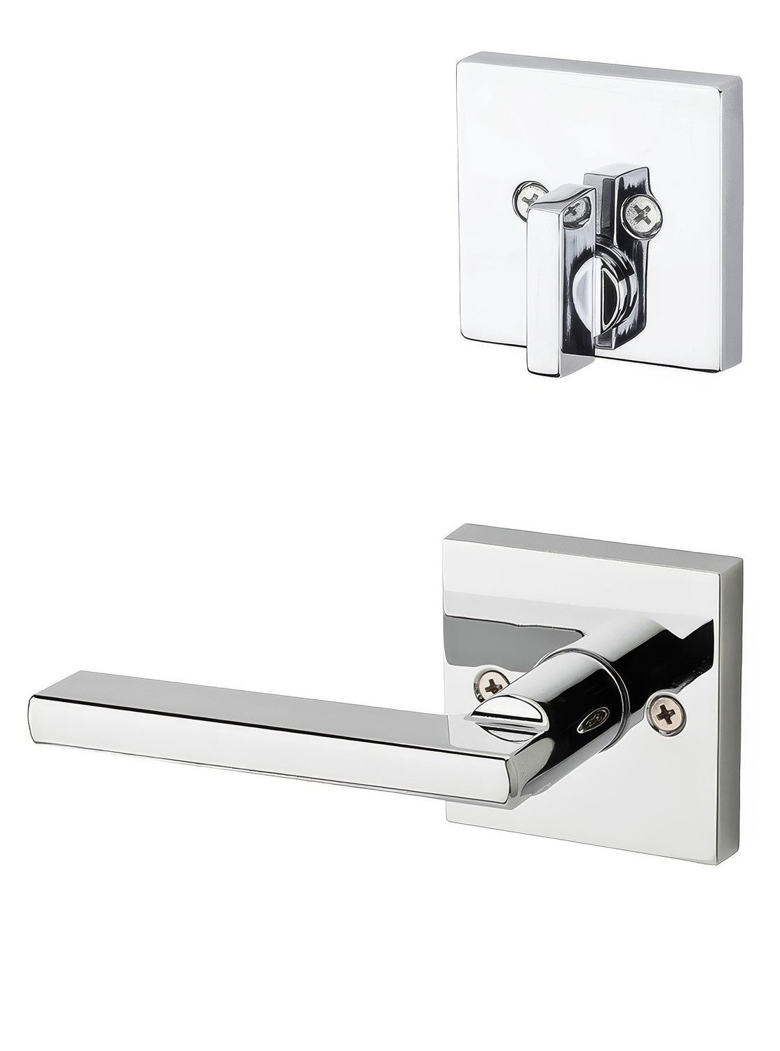 Kwikset 971HFLSQT-26D Halifax Handleset Trim with Square Rose Satin Chrome