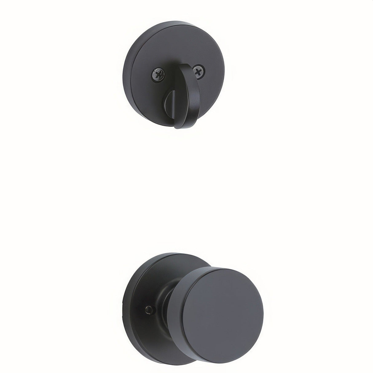 Kwikset 971PSKRDT-514 Pismo Handleset Trim with Round Rose Matte Black