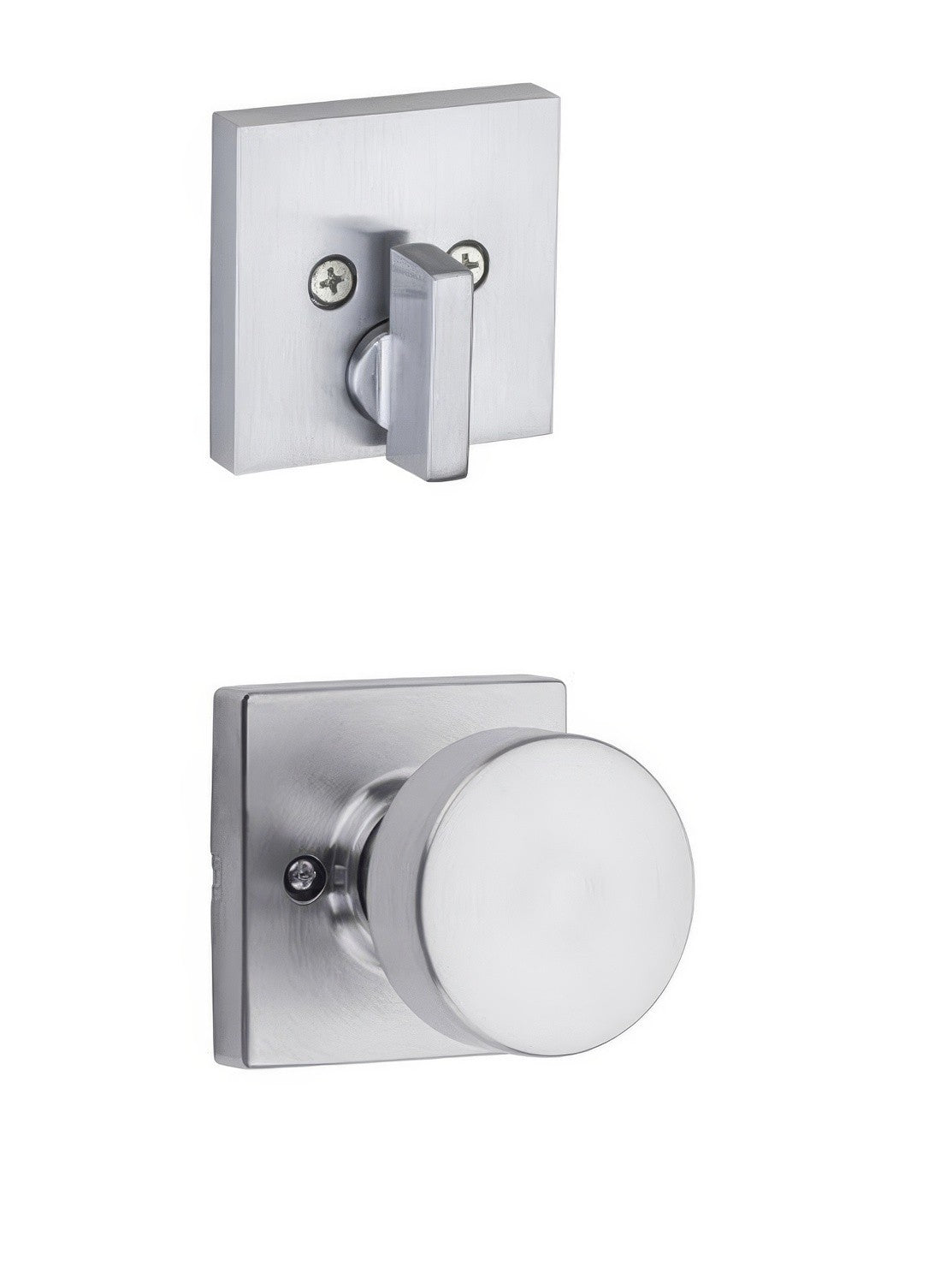 Kwikset 971PSKSQT-4 Pismo Handleset Trim with Square Rose Satin Brass
