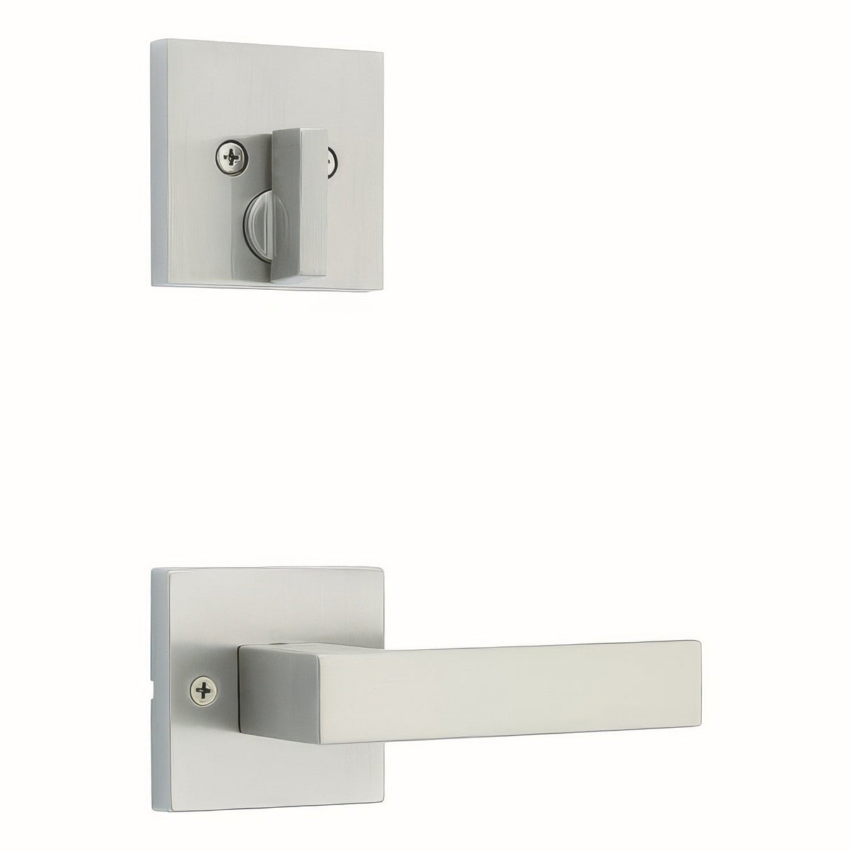 Kwikset 971SALSQT-15 Singapore Handleset Trim with Square Rose Satin Nickel