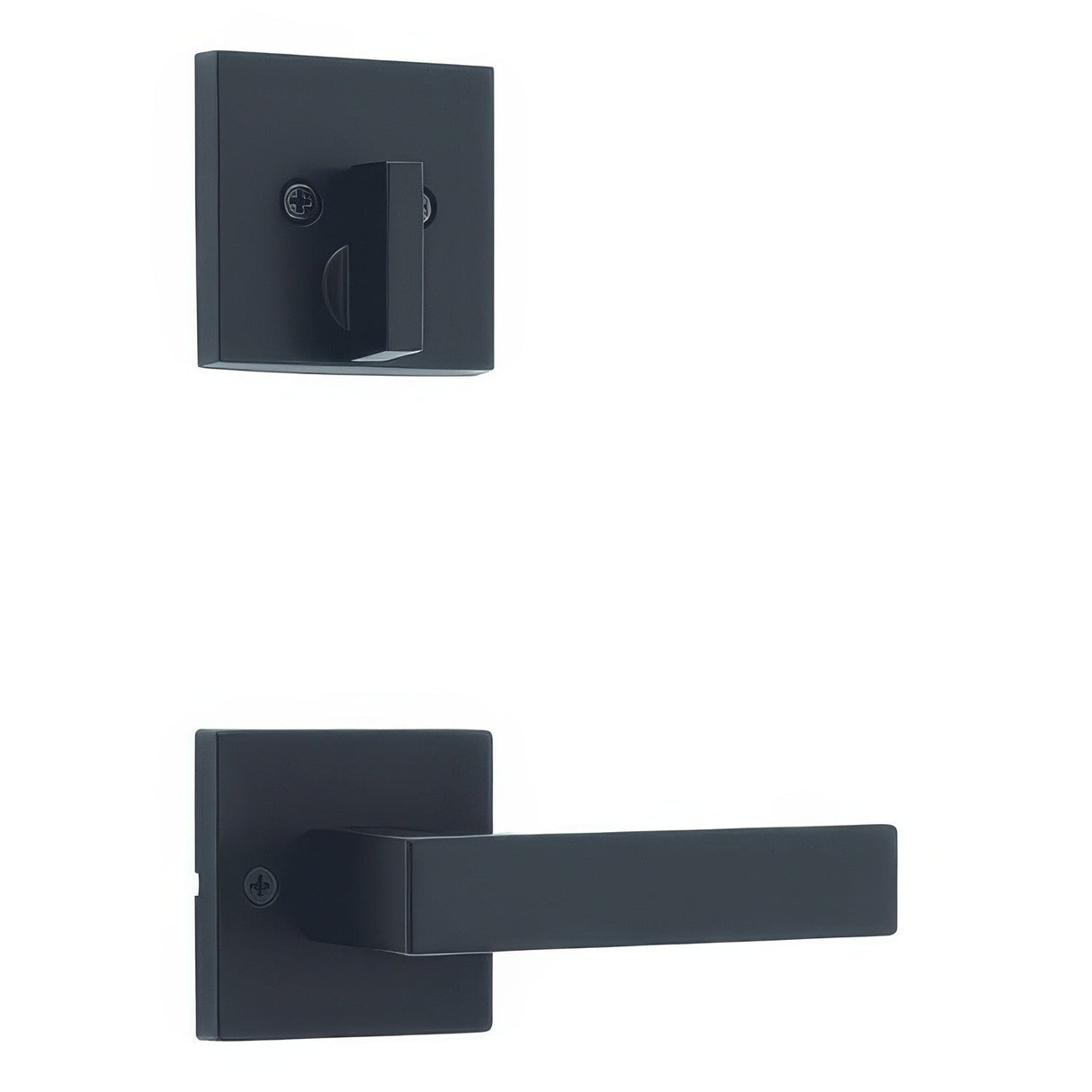 Kwikset 971SALSQT-514 Singapore Handleset Trim with Square Rose Matte Black