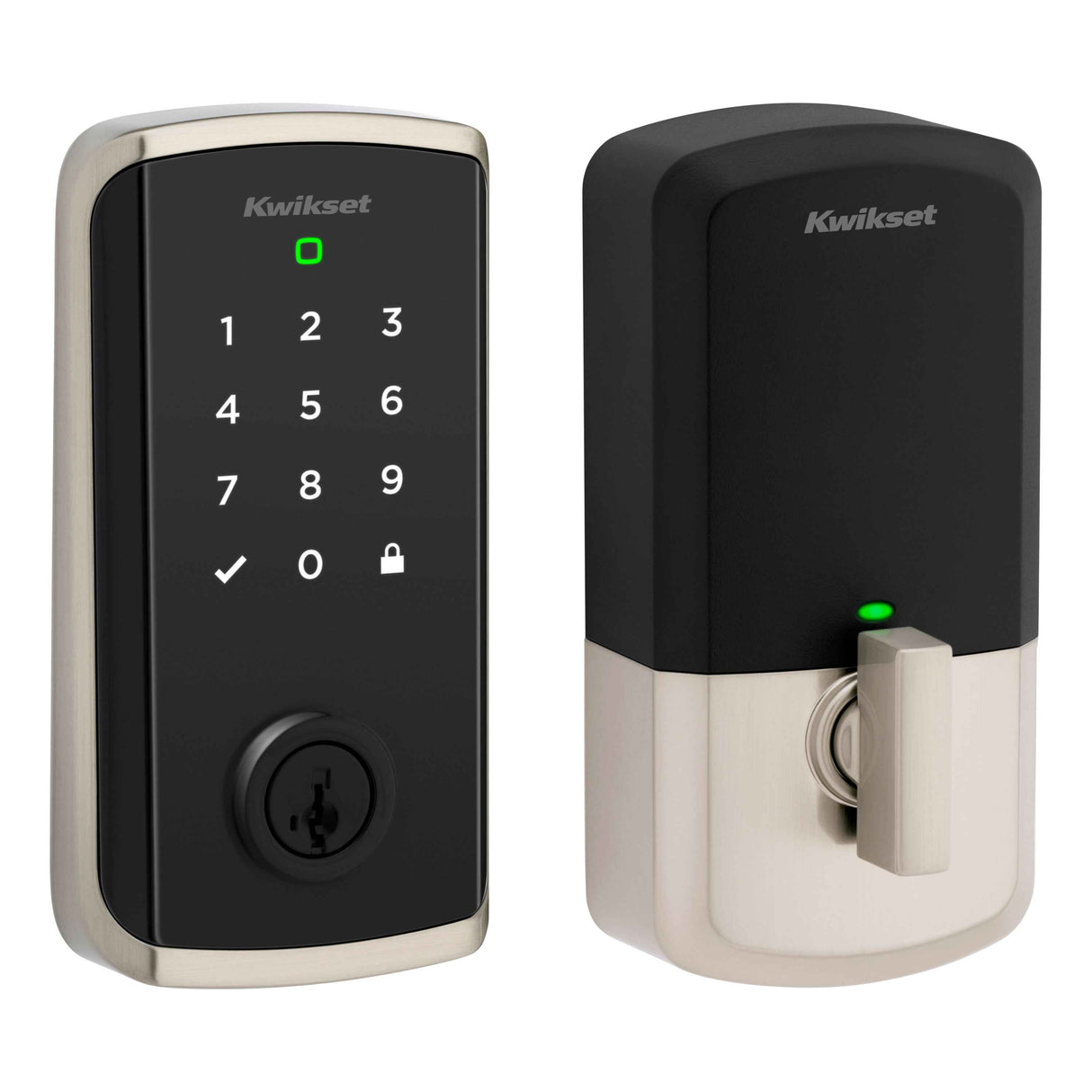 Kwikset 9800WIFITHRDTSCR-15S Halo Select Touchscreen Deadbolt with WiFi, Thread and SmartKey Satin Nickel