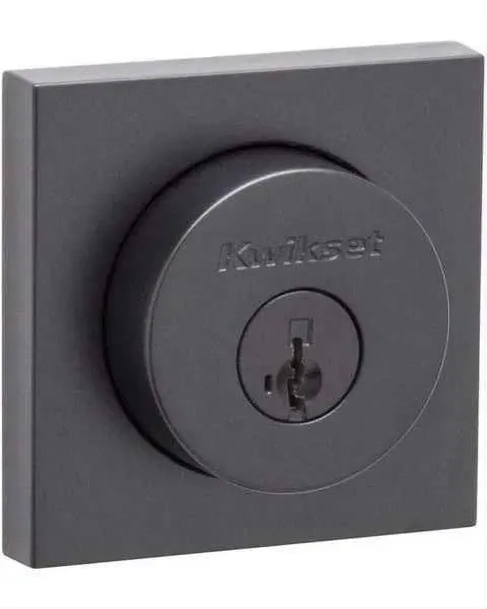Kwikset 982SQT-26S.DS Single Cylinder Halifax Square Rose Deadbolt SmartKey with RCAL Latch and Dual RCS and 5303 Full Lip Strike Bright Chrome