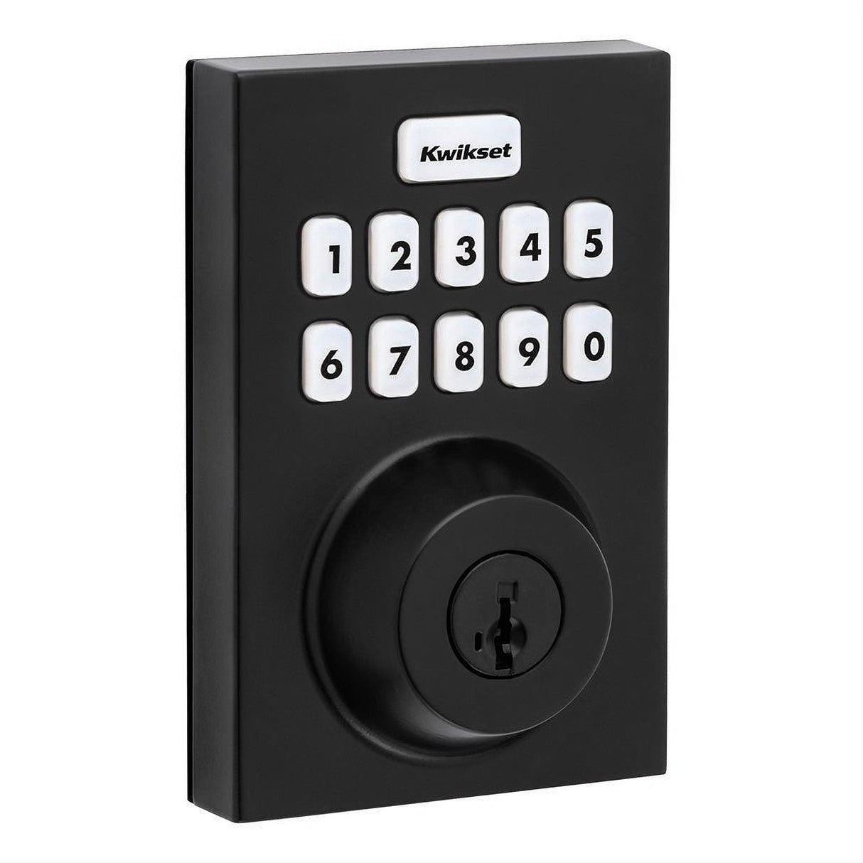 Kwikset HC620CNTZW700LR-514S Contemporary Home Connect Keypad Connected Smart Lock Deadbolt with Z-Wave 700 Long Range and SmartKey with RCALFD Latch and RCS Strike Matte Black