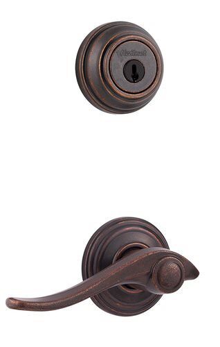 Kwikset 967AVLRH-5S 967AVL-RH-S Avalon Right Hand Double Cylinder Trim Pack Antique Brass