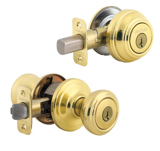 Kwikset 991CN-3S-BBB polished brass single cylinder deadbolt