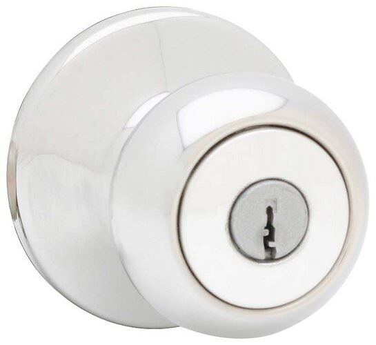 Kwikset 740C-26S polished chrome keyed entry door knob