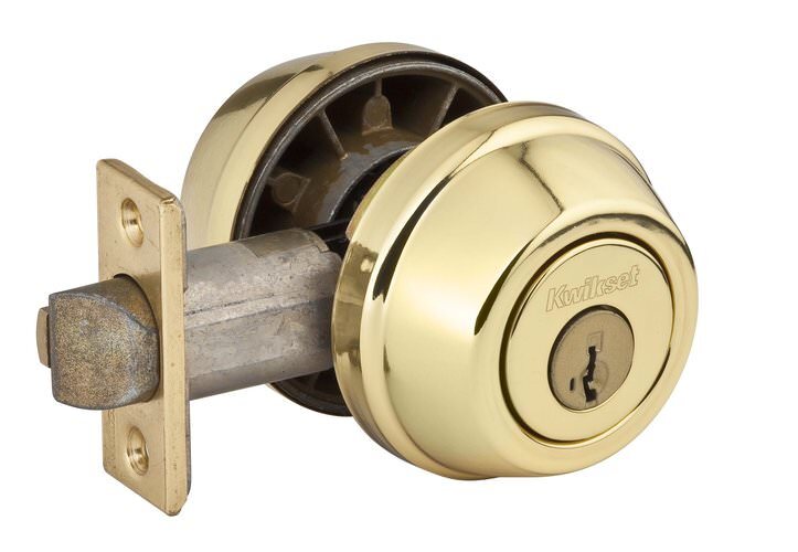 Kwikset 598-3SV1 polished brass single cylinder deadbolt