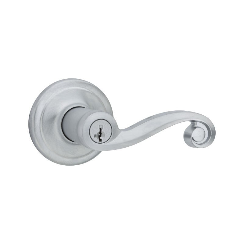 Kwikset 740LL-26DSV1 satin chrome keyed entry lever