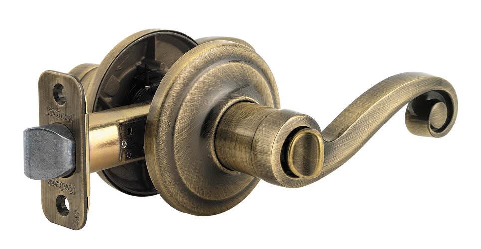 Kwikset 730LL-3V1 polished brass privacy door lever