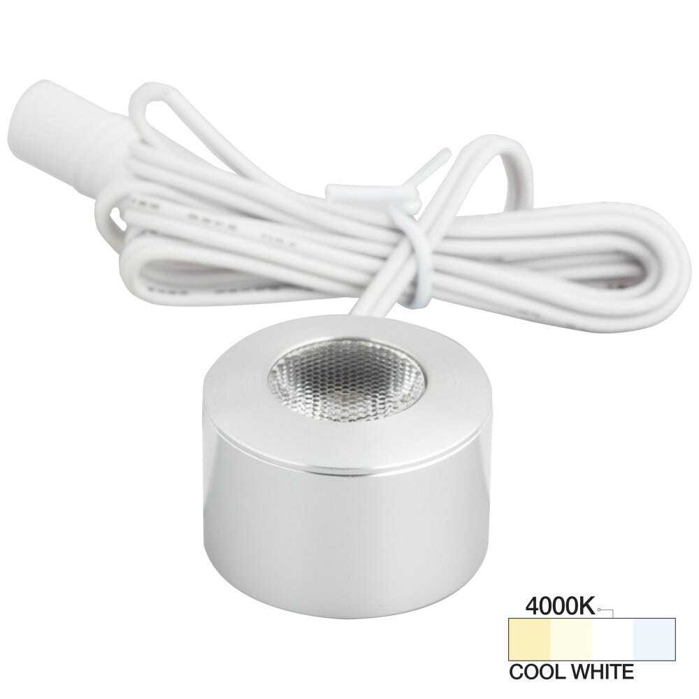 Task Lighting L-MR-CL-1BA-40 round mini puck light, front view